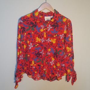 Maeve Red Floral Blouse